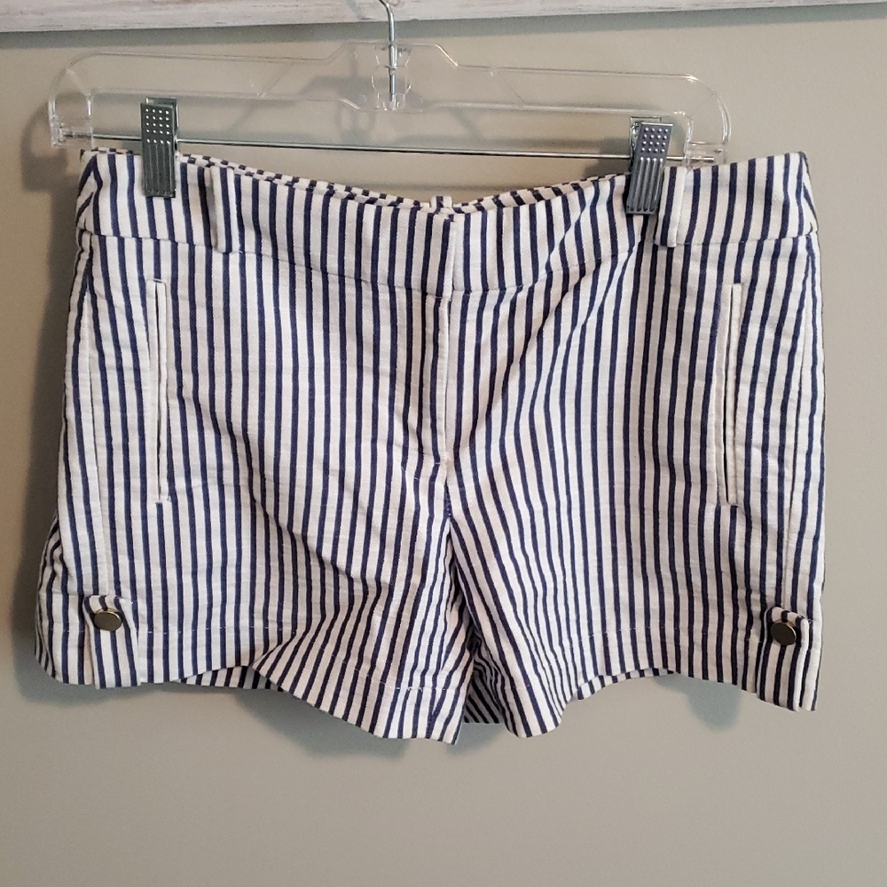 Striped Navy and White Women's Shorts